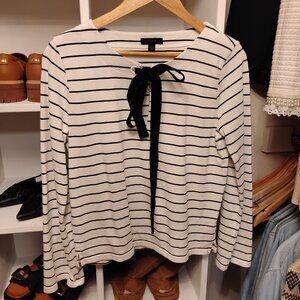 EUC J. Crew Strip Long Sleeve Tee- Size Medium